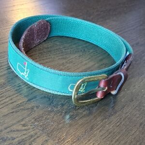Vintage Augusta Masters Golf Canvas Belt With Brass Buckle